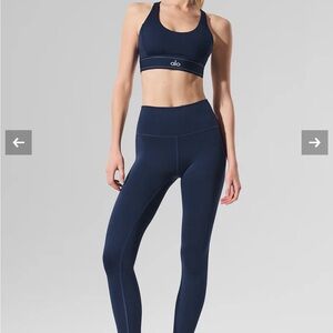 ALO Highwaist Airlift 7/8 Leggings Navy Blue Size S